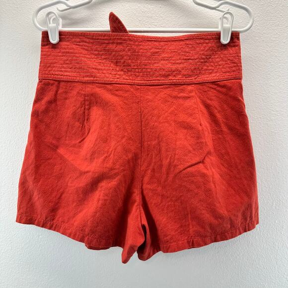 Free People One Pink Orange One Viola Slouchy Tie Front Shorts 4 - Picture 2 of 9